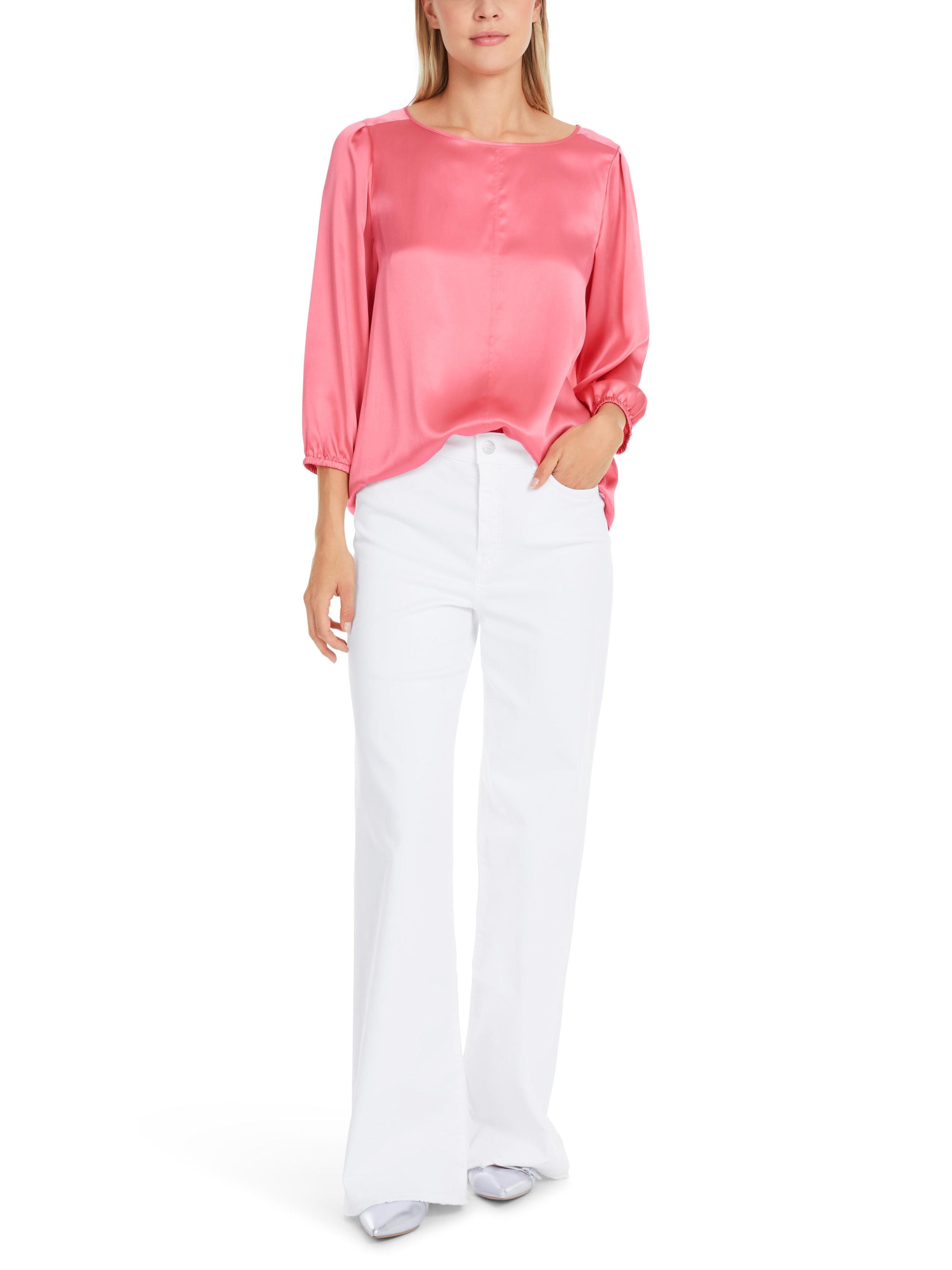 Bluse in Seide - 236 - Pink