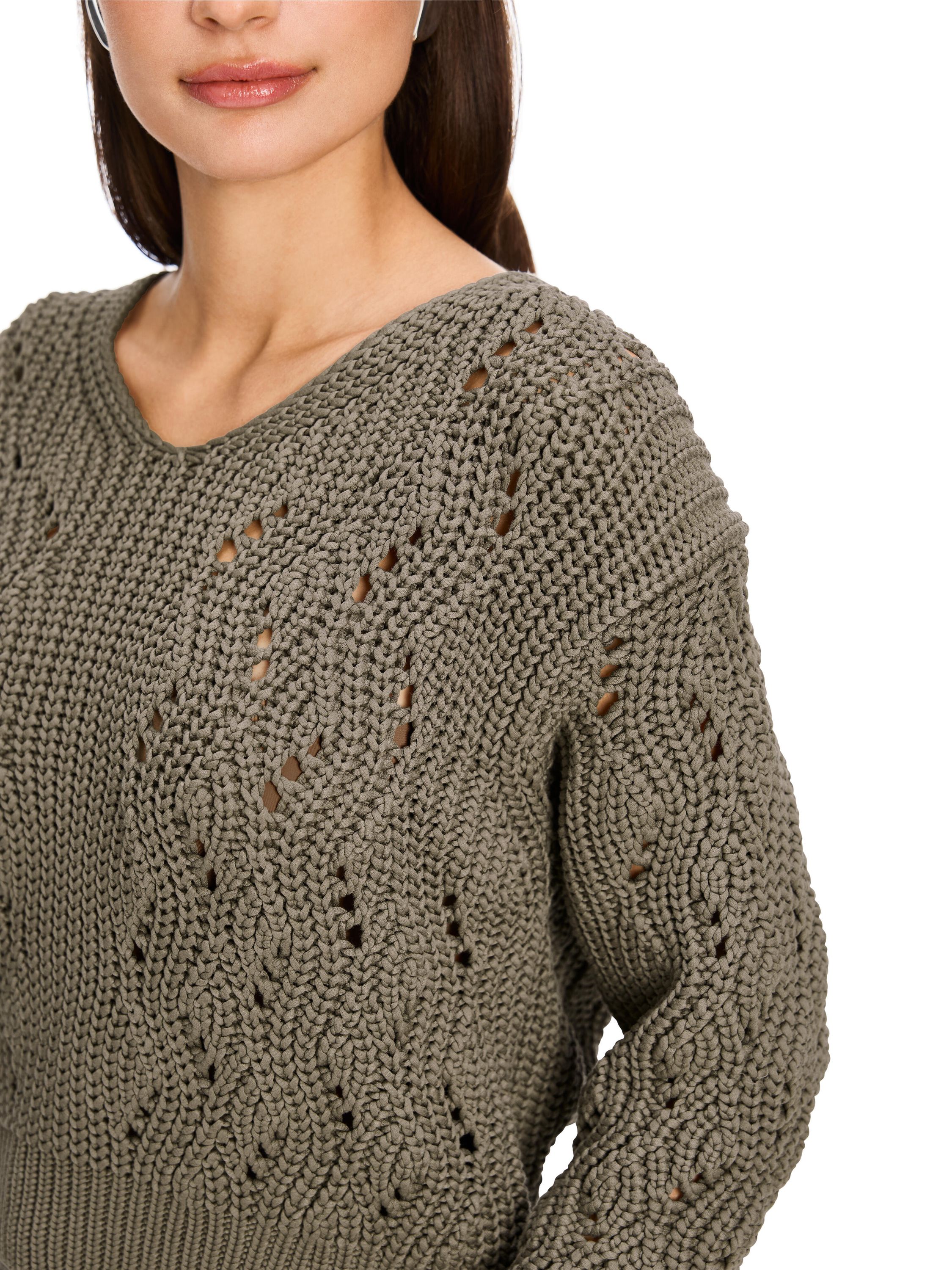 Strickpullover aus Viskosemix - 581 - Khaki