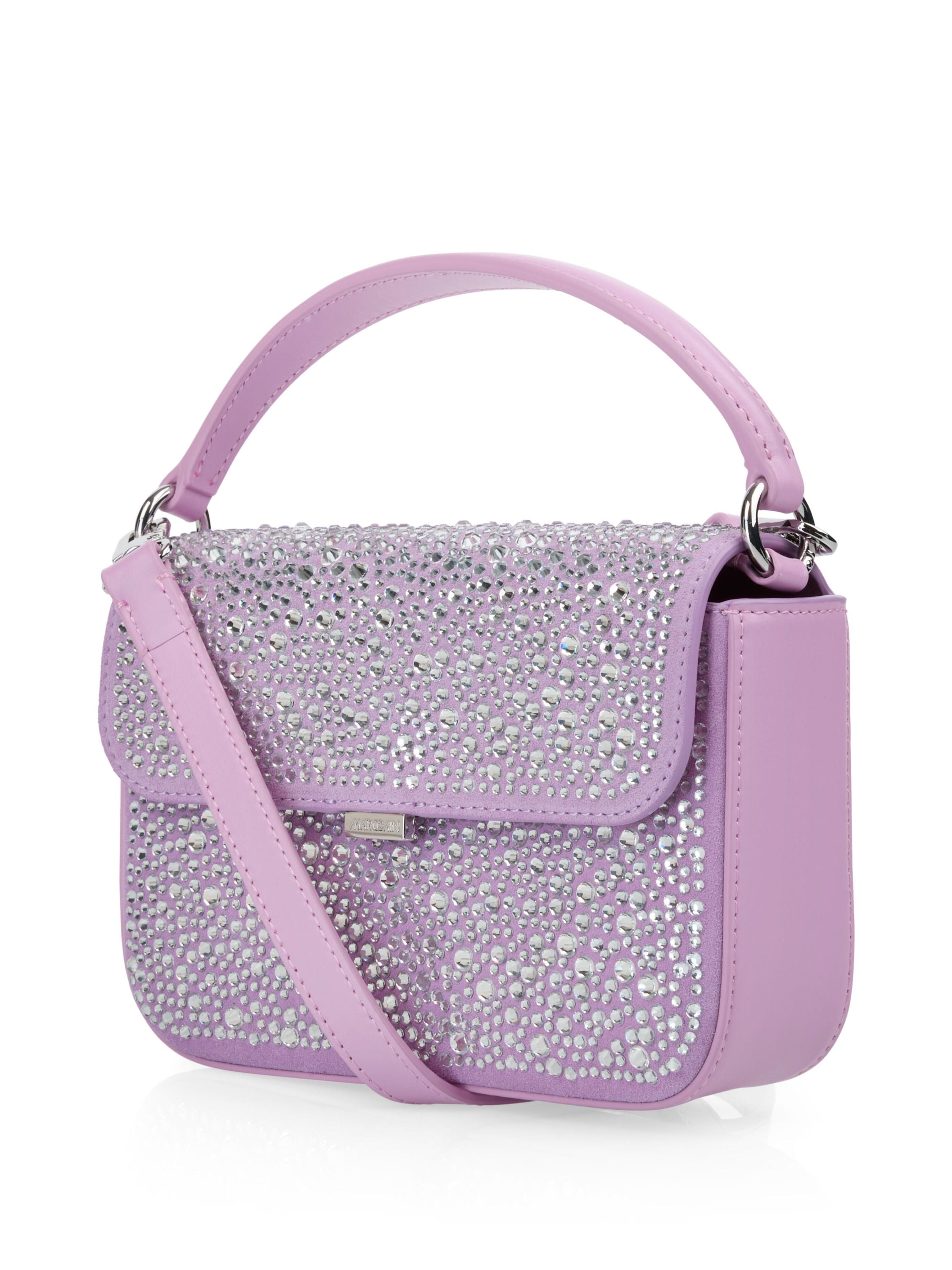 Schultertasche mit Glitzersteinen - 764 - Violett