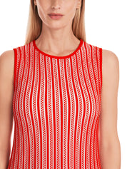 Strickkleid Midi aus Viskosemix - 271 - Rot