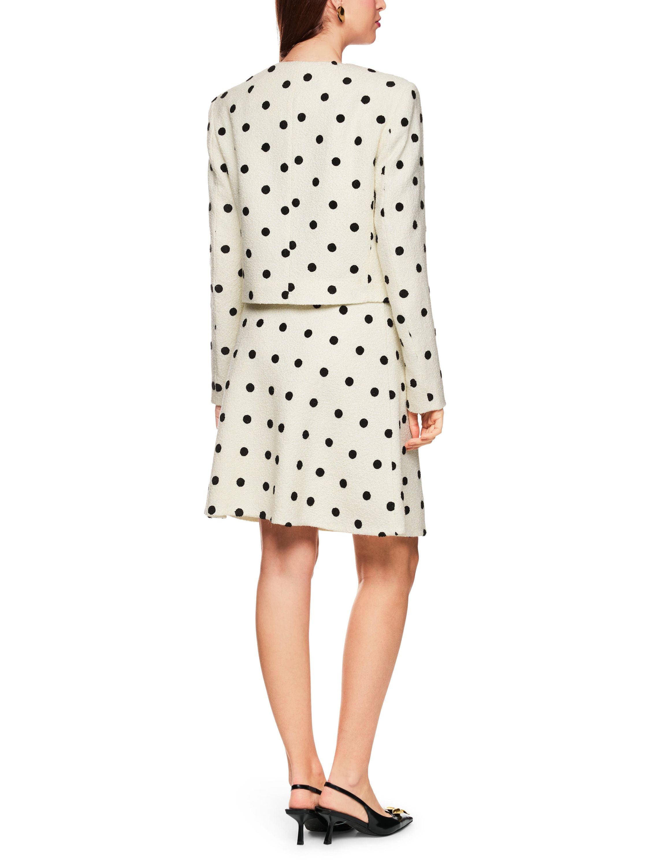 Bolero-Jacke mit Polka Dots - 190 - Weiß