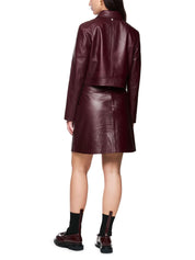 Lederjacke mit aufliegendem Kragen - 294 - Rot