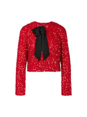 Bolero-Jacke mit Pailletten - 282 - Rot
