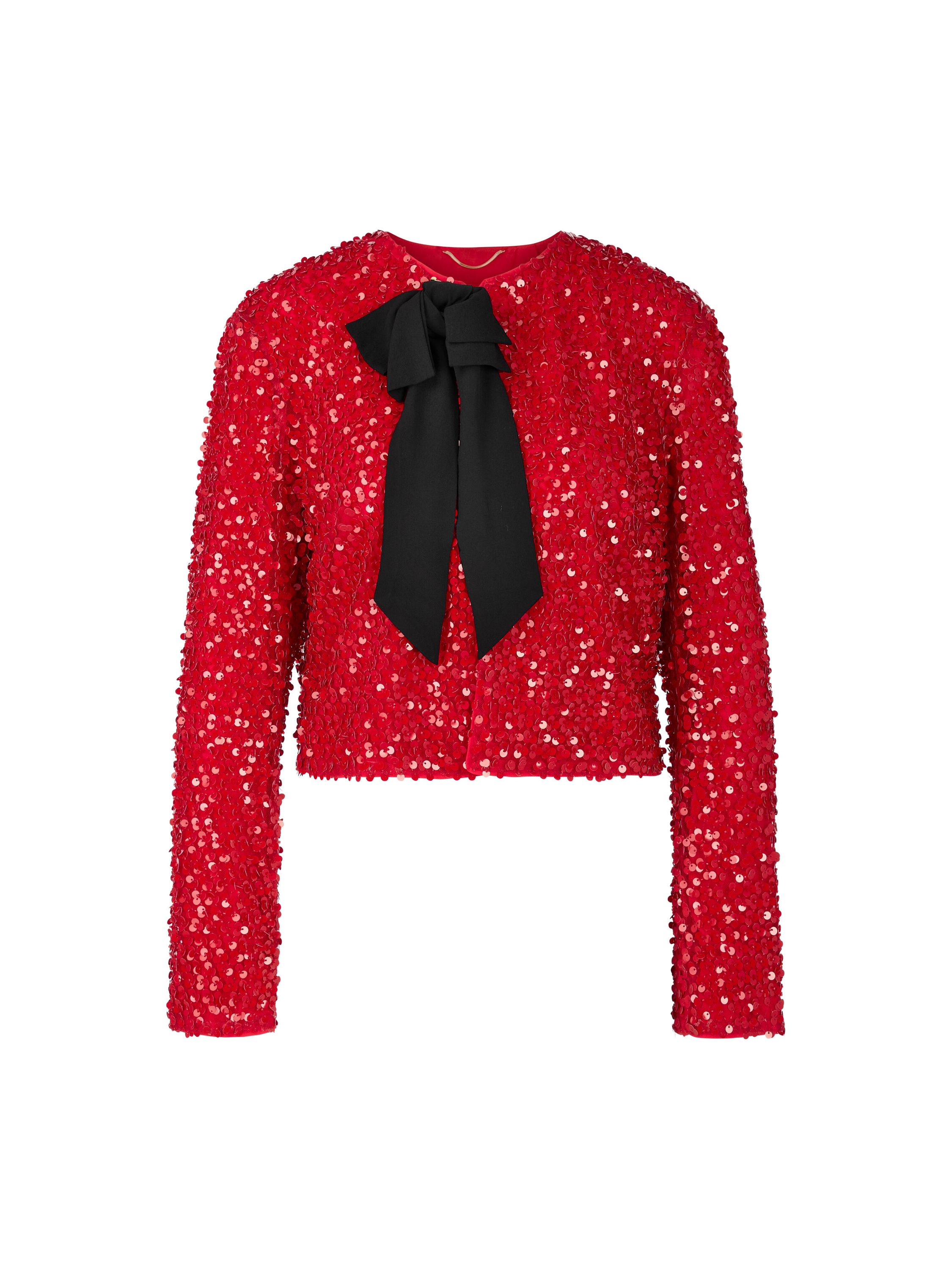 Bolero-Jacke mit Pailletten - 282 - Rot