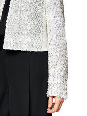 Bolero-Jacke mit Pailletten - 110 - Weiß