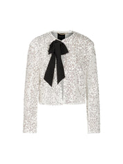 Bolero-Jacke mit Pailletten - 110 - Weiß