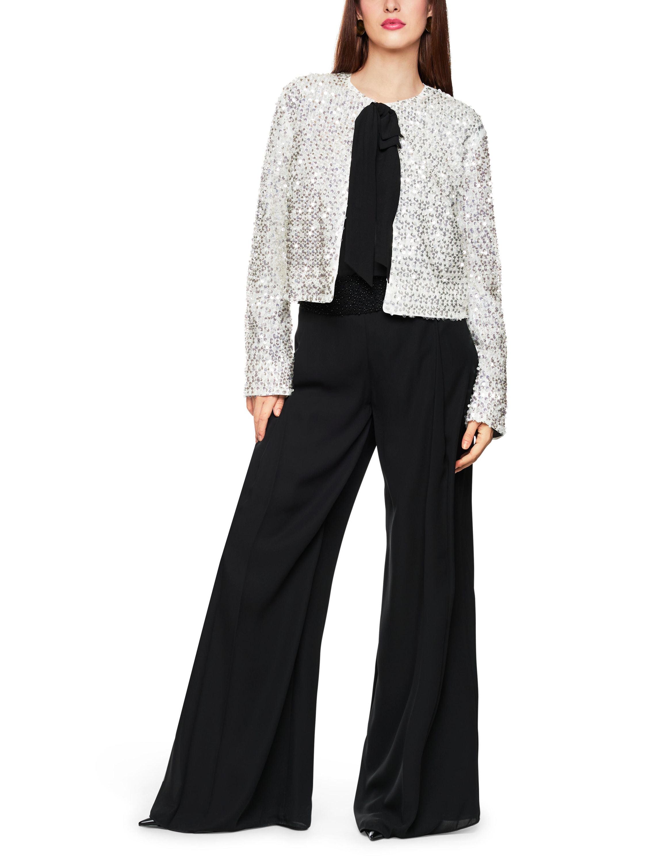 Bolero-Jacke mit Pailletten - 110 - Weiß