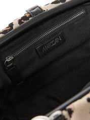 Schultertasche mit Leopardenmuster - 606 - Beige