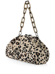 Schultertasche mit Leopardenmuster - 606 - Beige