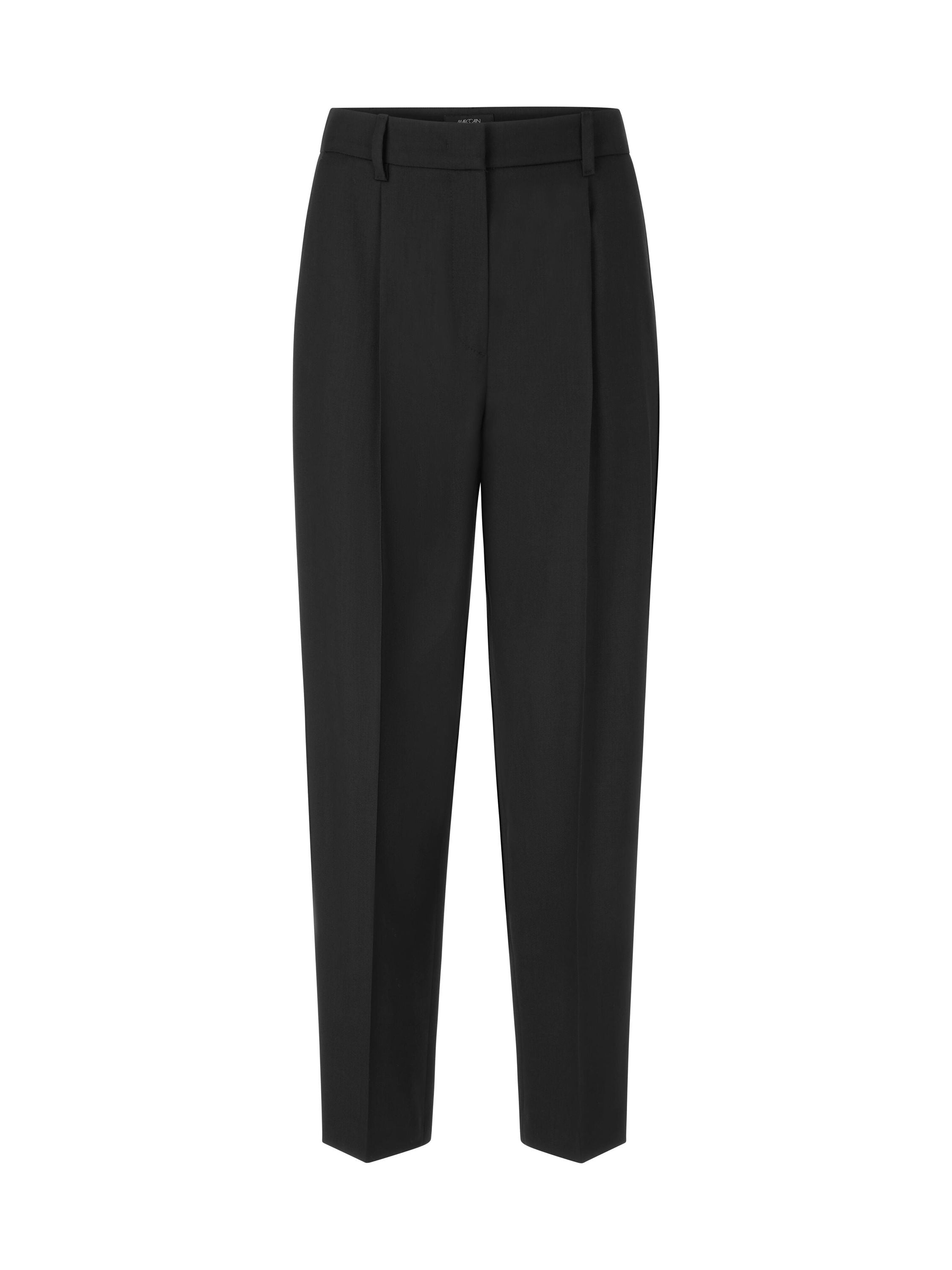 Bundfalten-Hose FAQUS Feminine Fit - 900 - Schwarz