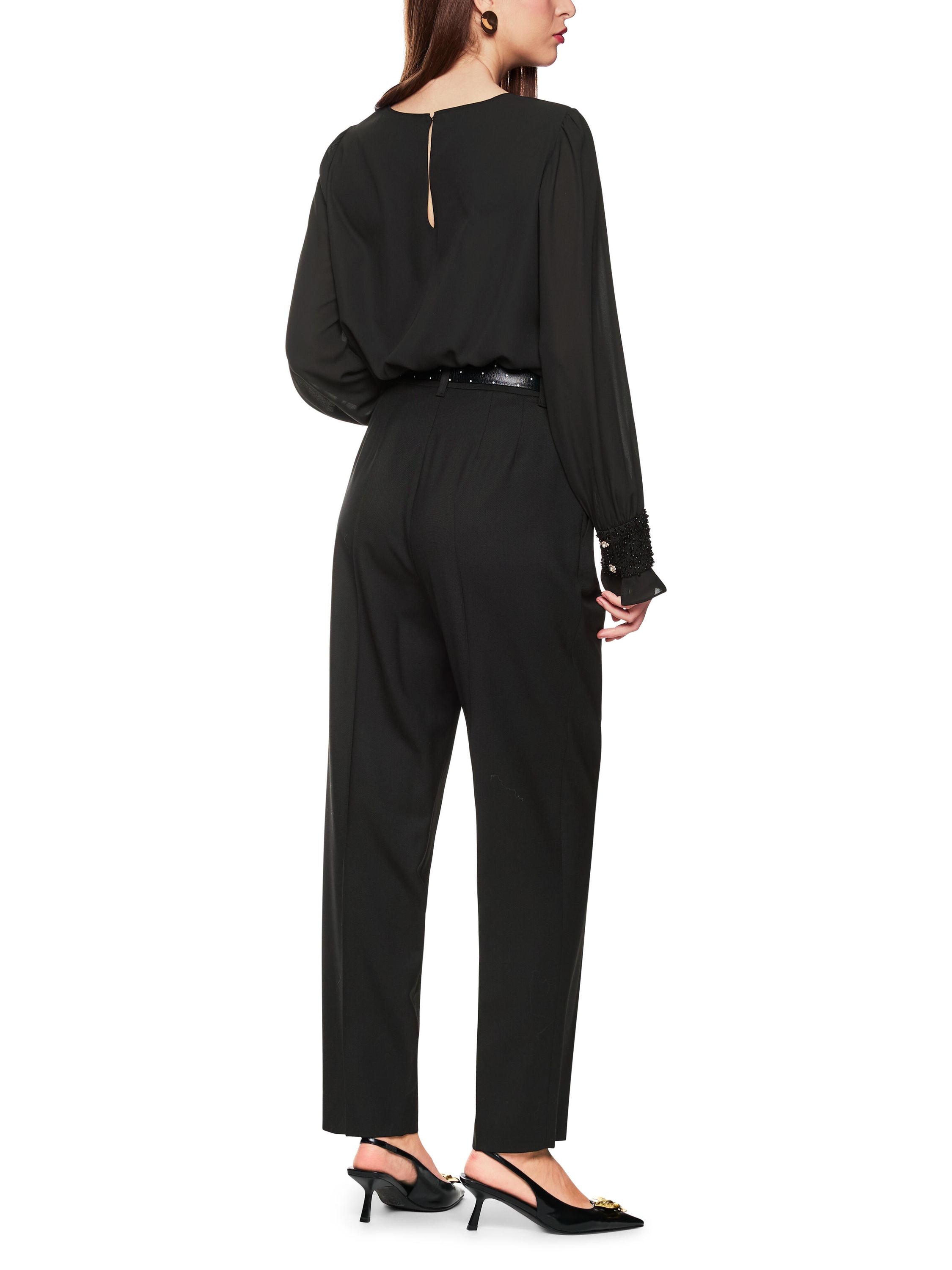 Bundfalten-Hose FAQUS Feminine Fit - 900 - Schwarz