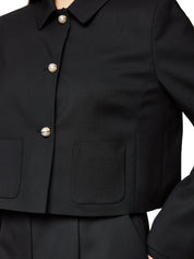 Blazerjacke mit Perlen-Knöpfe - 900 - Schwarz