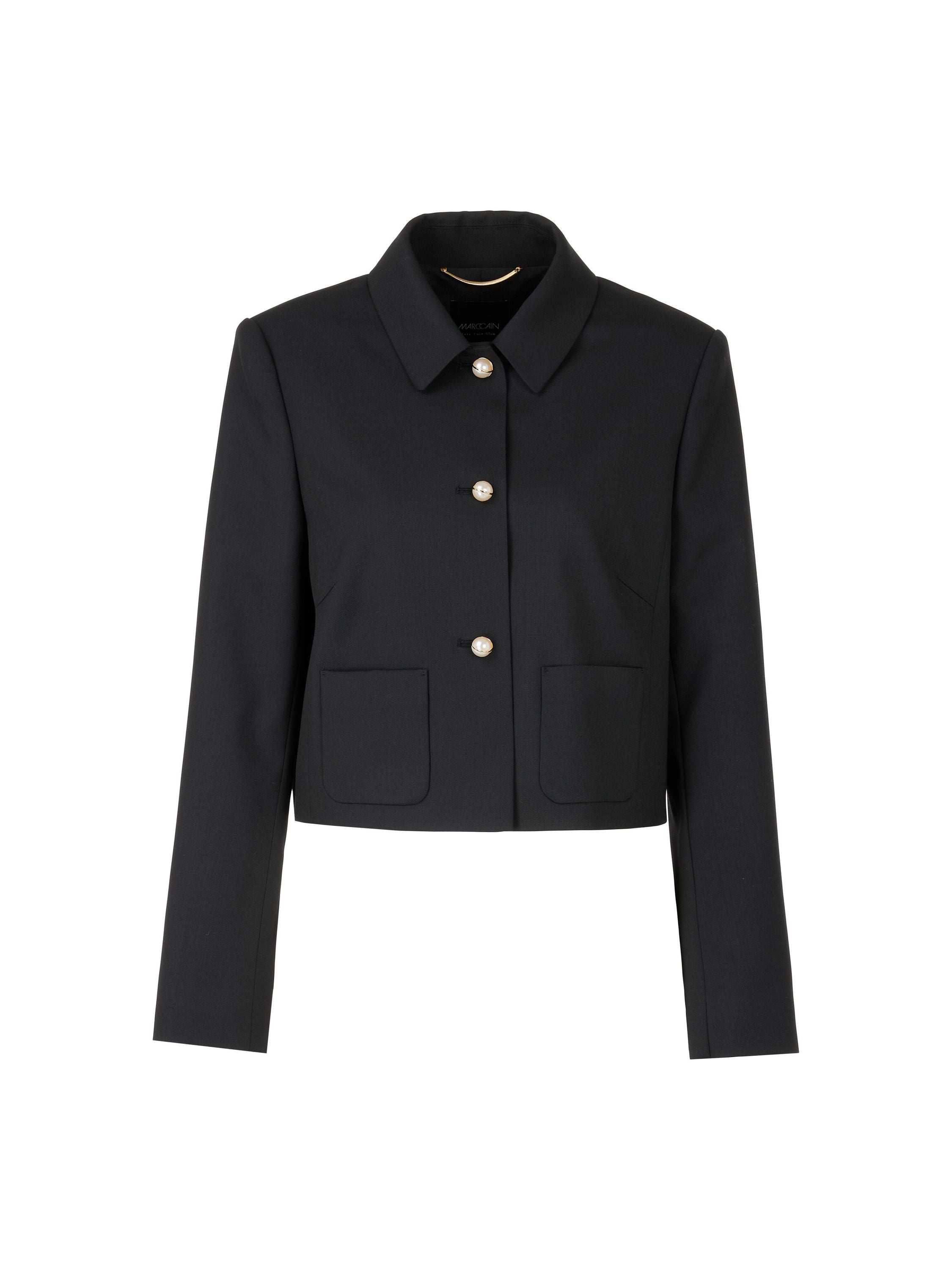 Blazerjacke mit Perlen-Knöpfe - 900 - Schwarz