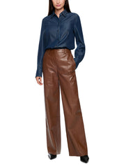 Lederhose WARRI Wide Leg - 639 - Braun