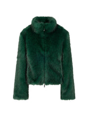 Übergangsjacke aus Fun Fur - 556 - Grün
