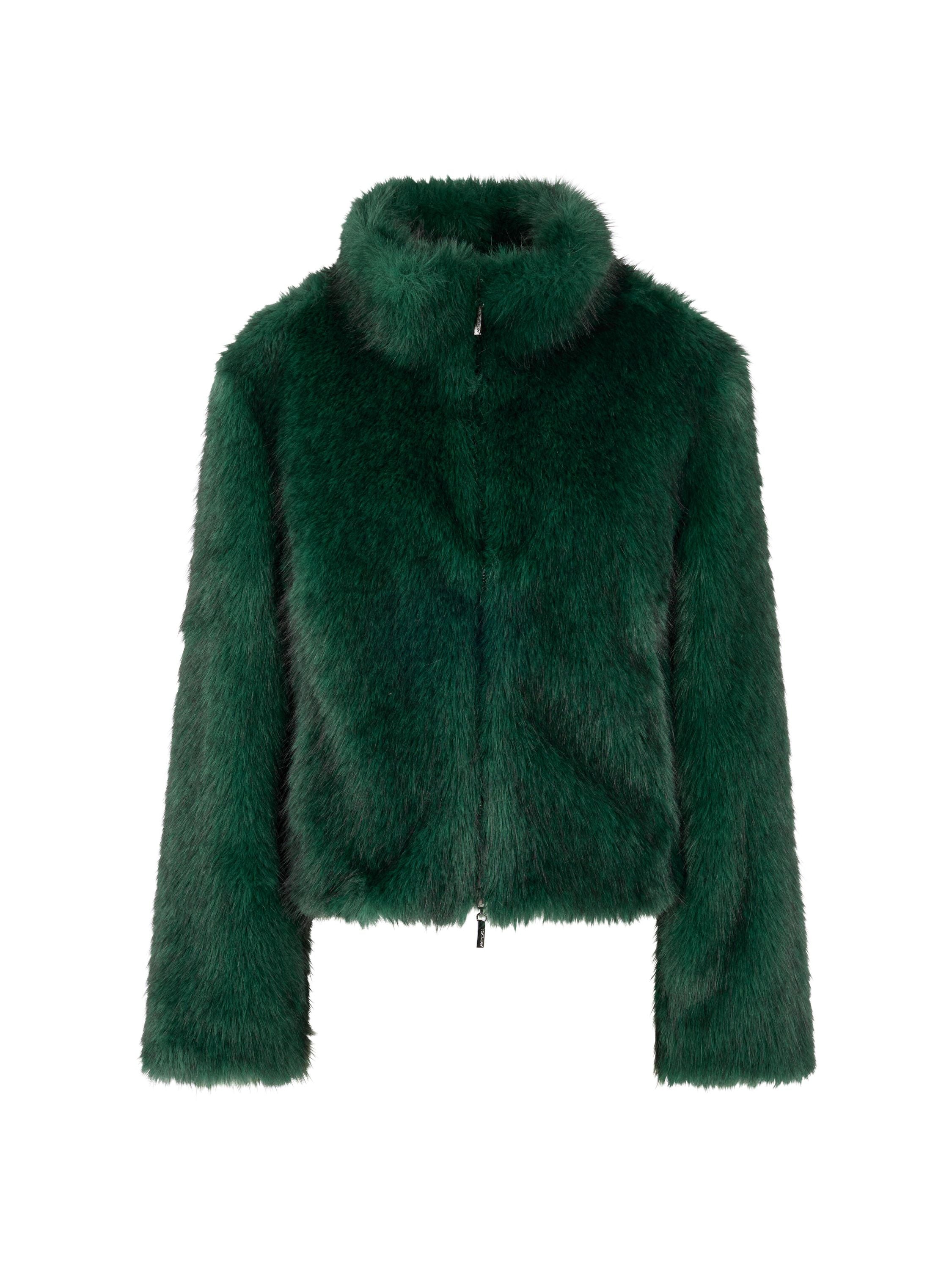 Übergangsjacke aus Fun Fur - 556 - Grün