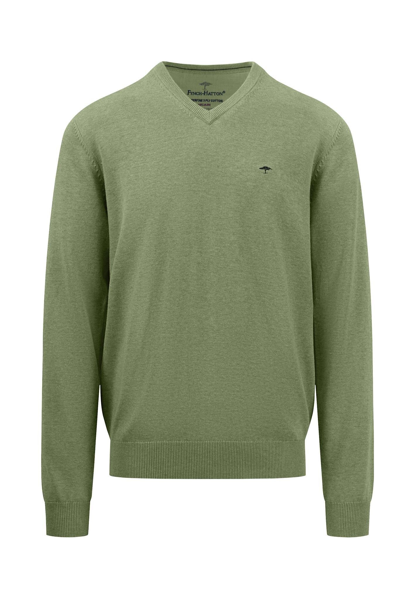 Baumwoll Pullover - 718-light khaki - Grün