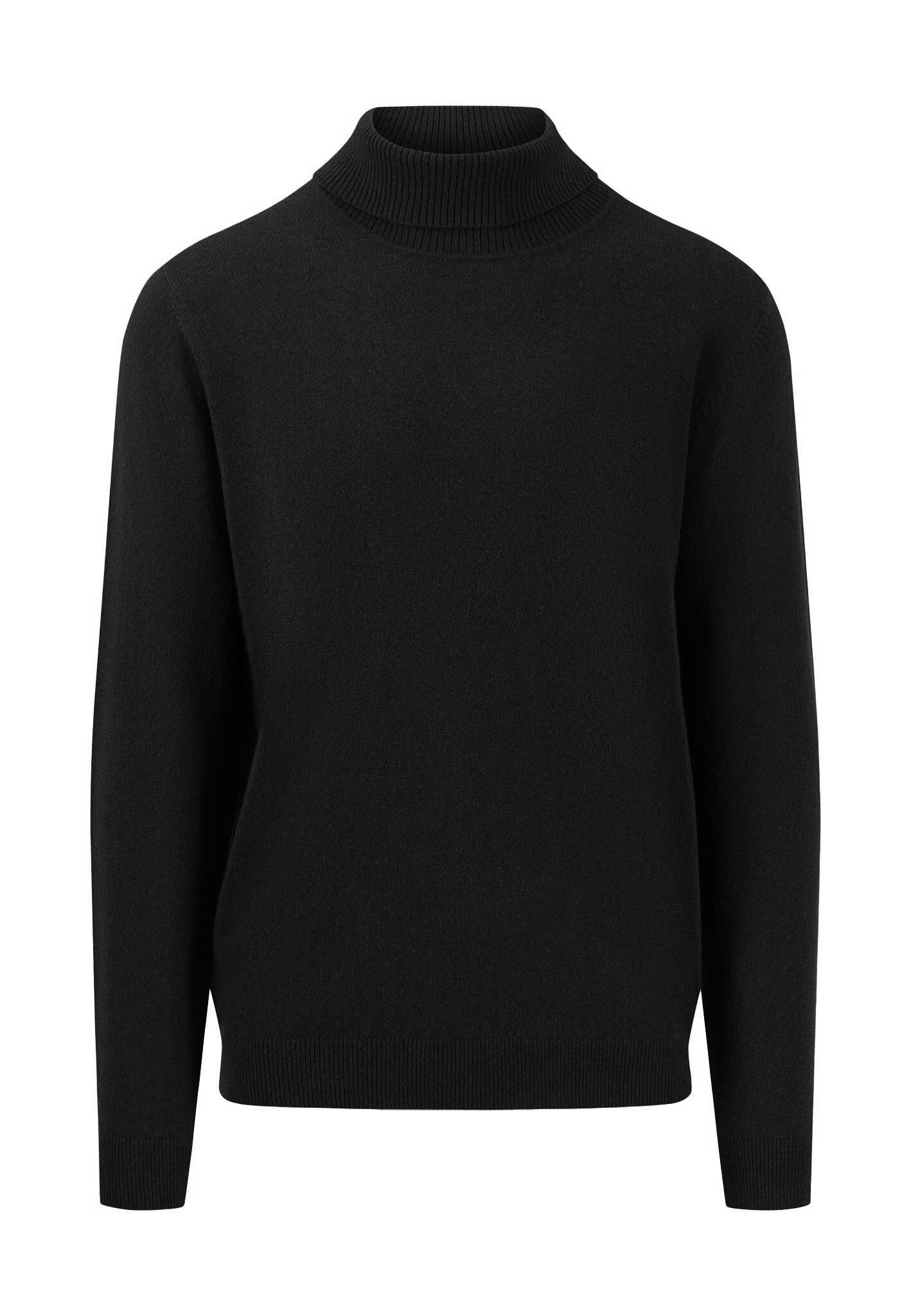 Rollkragenpullover aus Kaschmir - 999-black - Schwarz