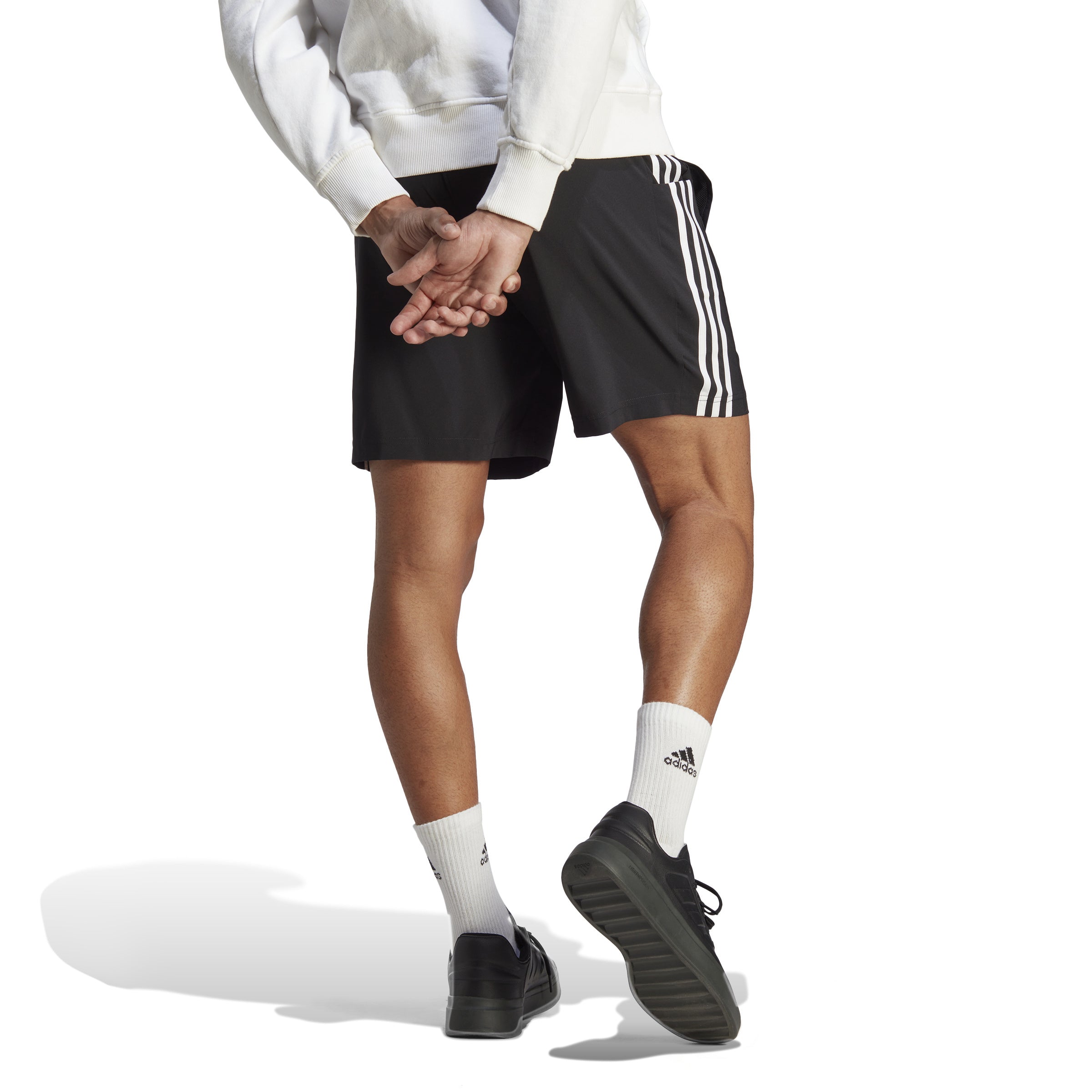 Trainingsshorts mit Logoprint - BLACK/WHITE - Schwarz | Weiß