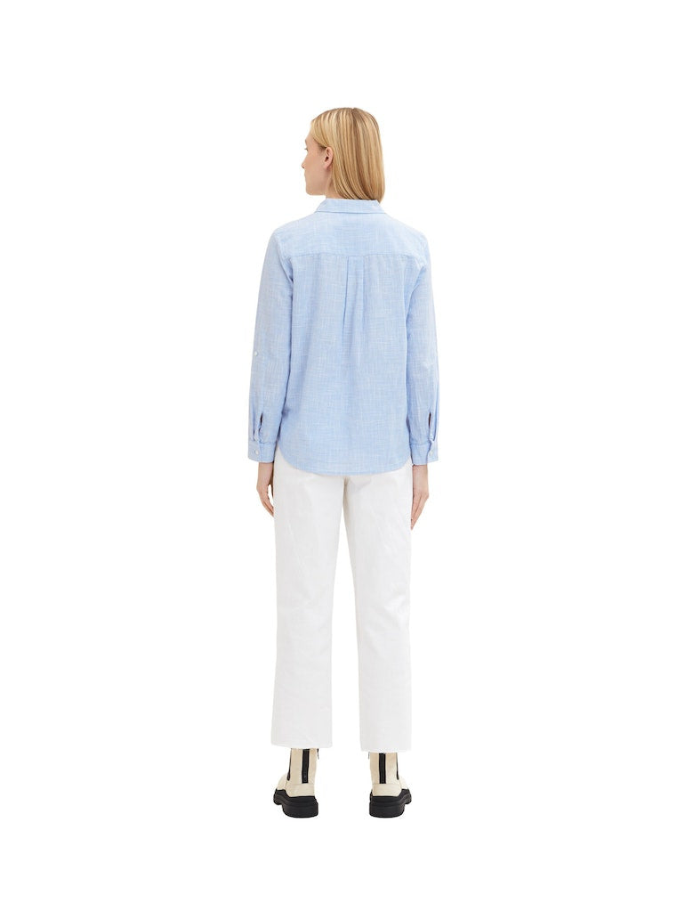 Hemdbluse aus Baumwolle - 22758-dreamy blue - Blau