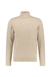 Strickpullover mit Rollkragen - 117 - Beige