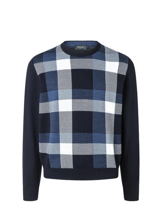 Strickpullover aus Schurwolle - 399 - Blau