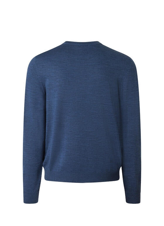 Strickpullover aus Merinowolle - 380 - Blau