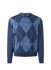 Strickpullover aus Merinowolle - 380 - Blau