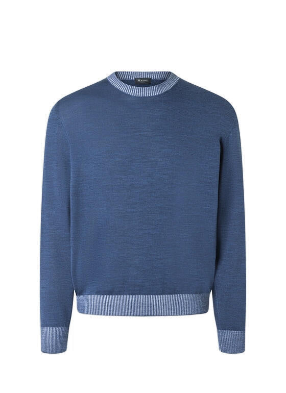 Strickpullover aus Merinowolle - 380 - Blau