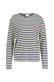 Langarmshirt - 568 - Blau | Weiß