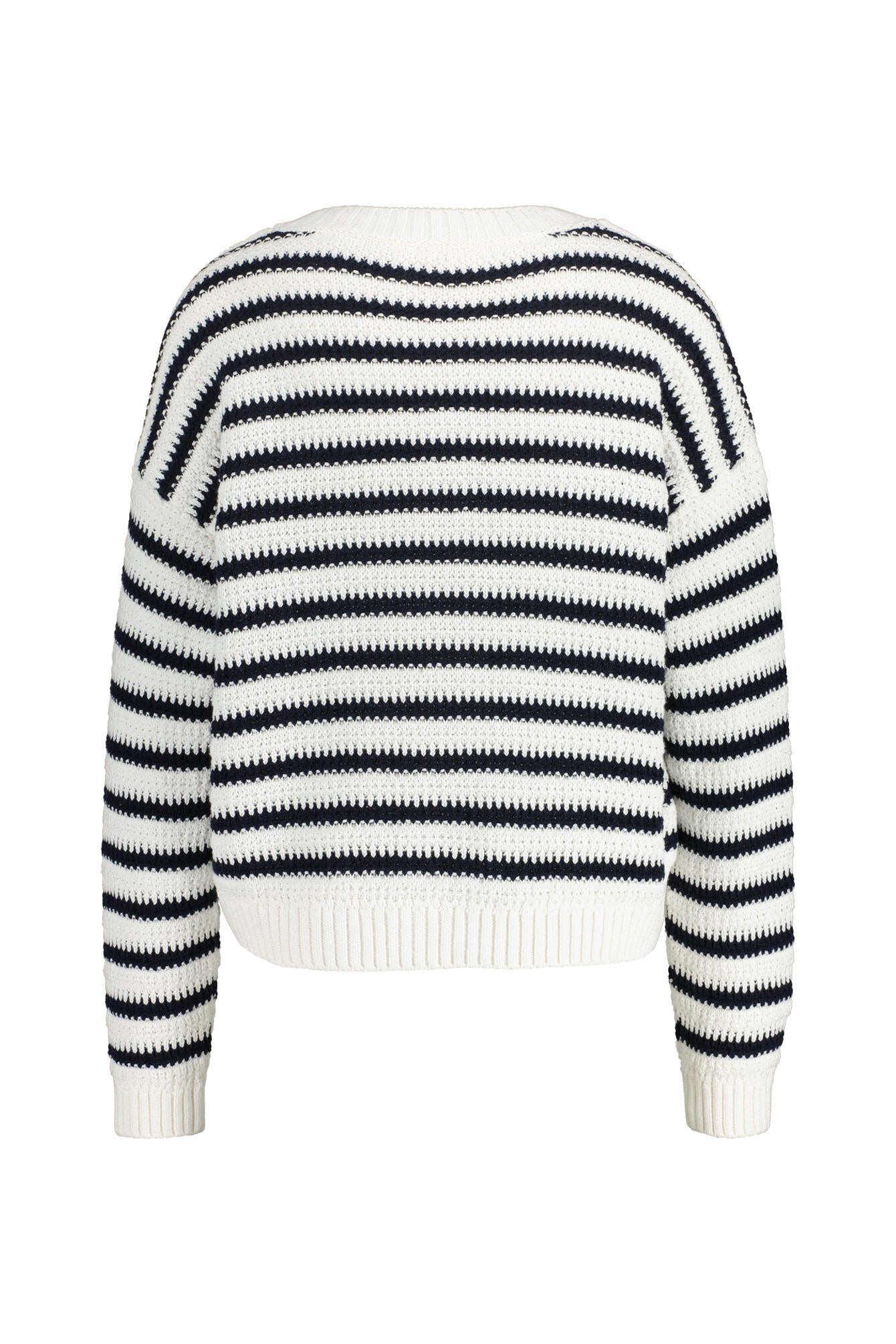 Strickcardigan gestreift aus Bio-Baumwolle - 218 - Creme
