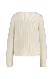 Strickpullover mit V-Ausschnitt - 218 - Creme