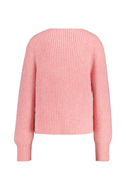 Strickpullover mit V-Ausschnitt - 845 - Pink
