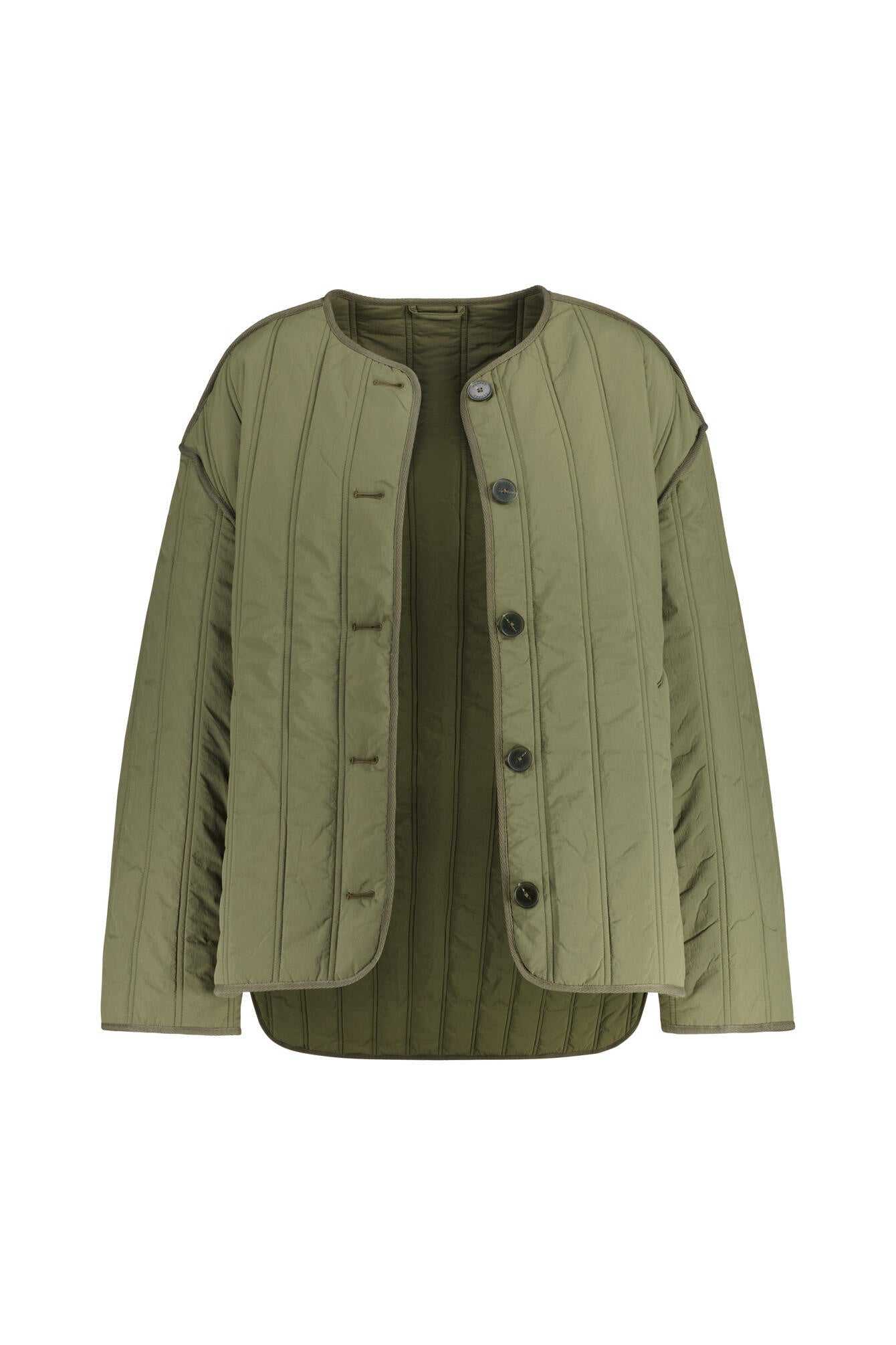 Übergangsjacke mit Rundhalsausschnitt - 681 - Khaki