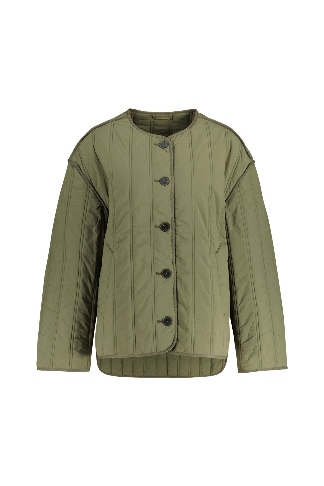 Übergangsjacke mit Rundhalsausschnitt - 681 - Khaki