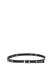 Ledergürtel mit Nieten - 100 - Schwarz