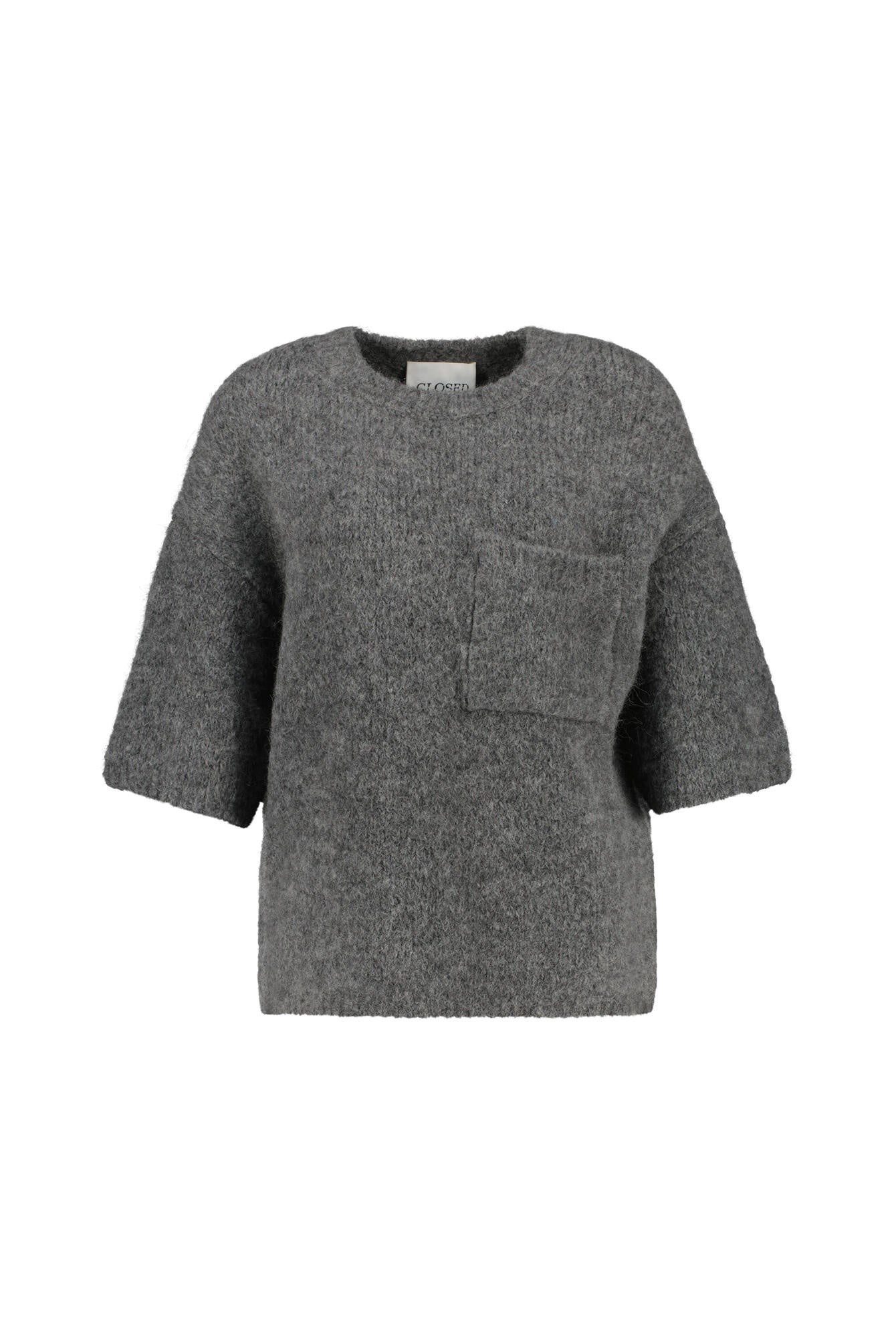 Strickpullover aus Alpaka-Wollmix - 164 - Grau