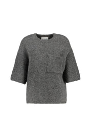 Strickpullover aus Alpaka-Wollmix - 164 - Grau