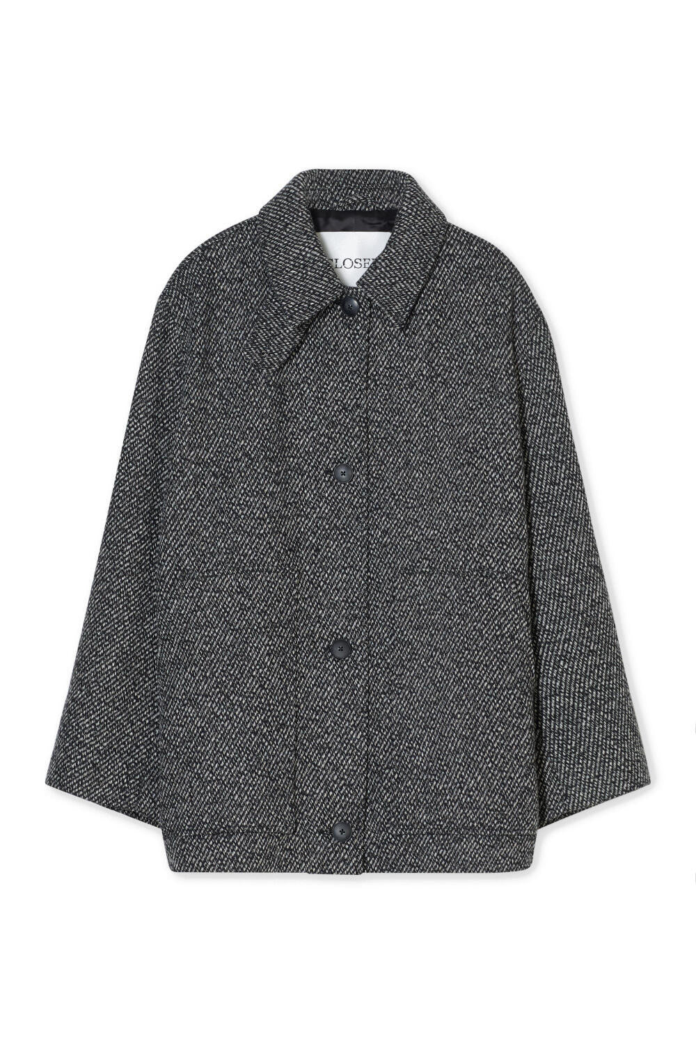 Wolljacke mit aufliegendem Kragen - 116 - Grau