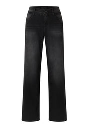 Jeans Wide Leg Liz Belt - 1158-anthracite used - Schwarz