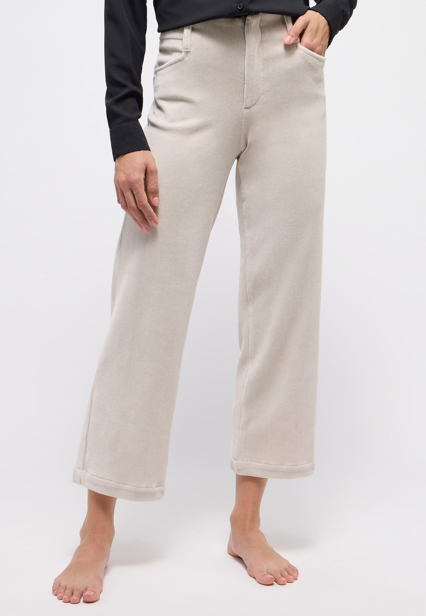 Culotte in Cord-Optik - 170-silver - Beige