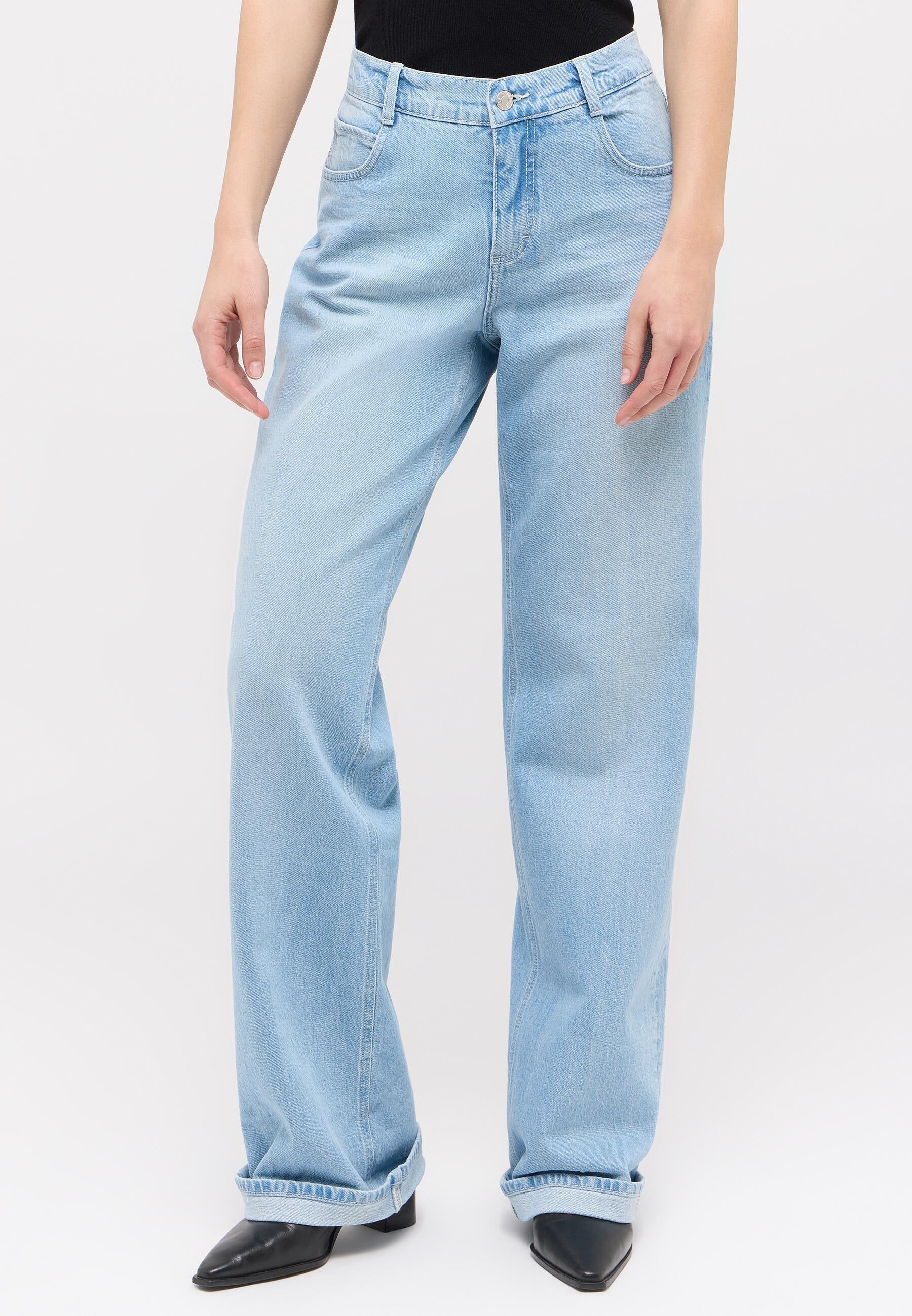 Jeans SELVEDGE Wide Leg - 35758-bleached blue random use - Blau