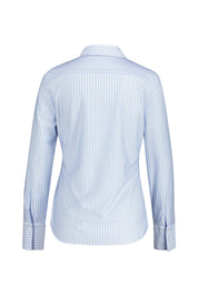 Jersey-Bluse gestreift aus Baumwollmix - 12-mittelblau - Blau