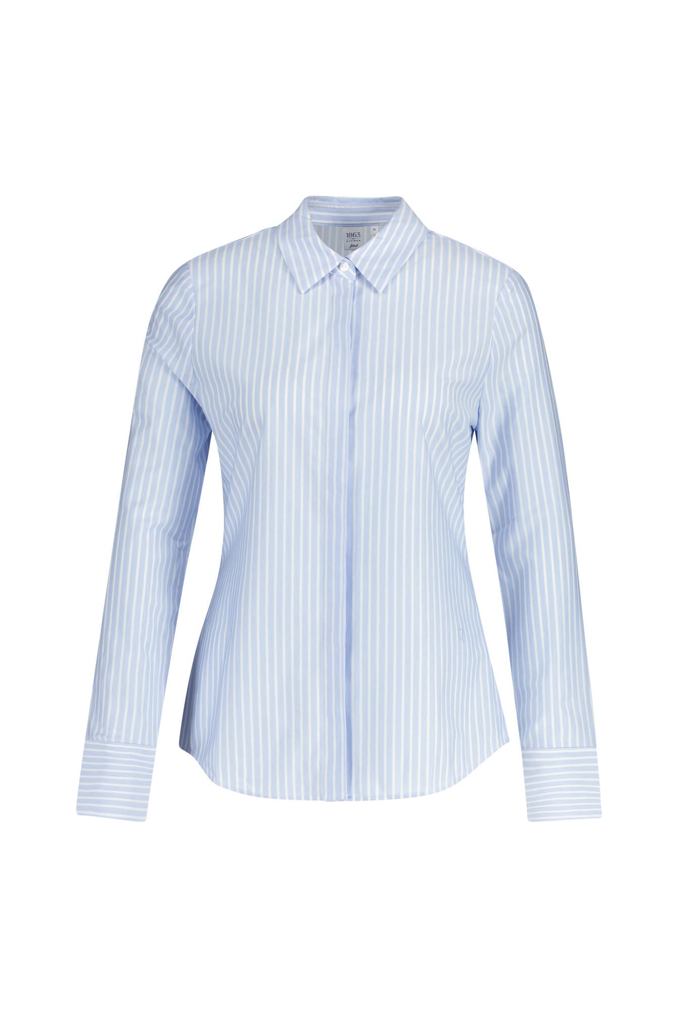 Jersey-Bluse gestreift aus Baumwollmix - 12-mittelblau - Blau