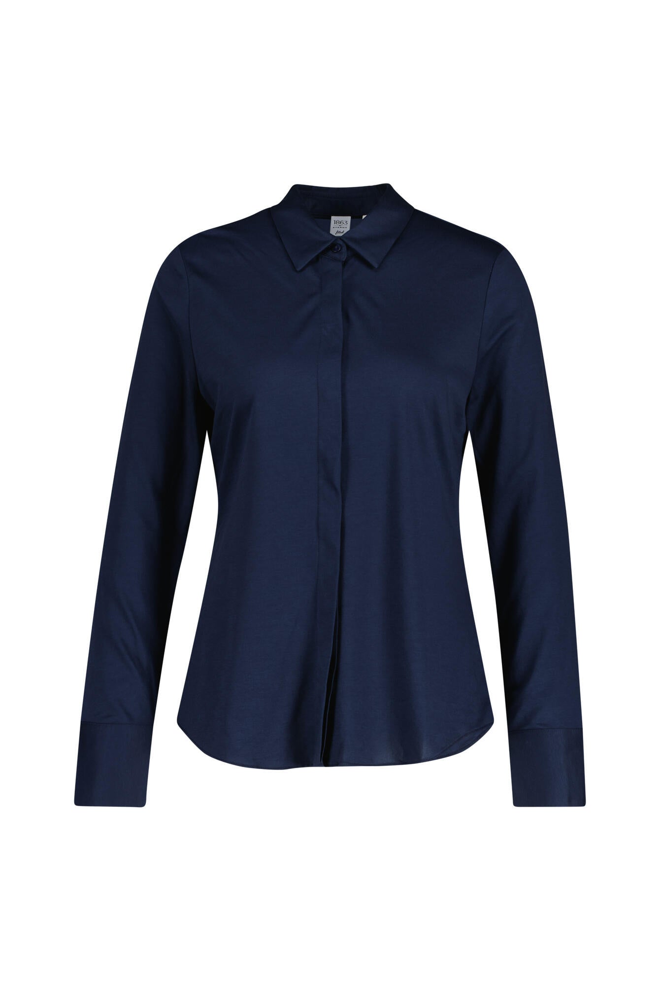Jersey-Bluse aus Baumwollmix - 19-marine - Blau