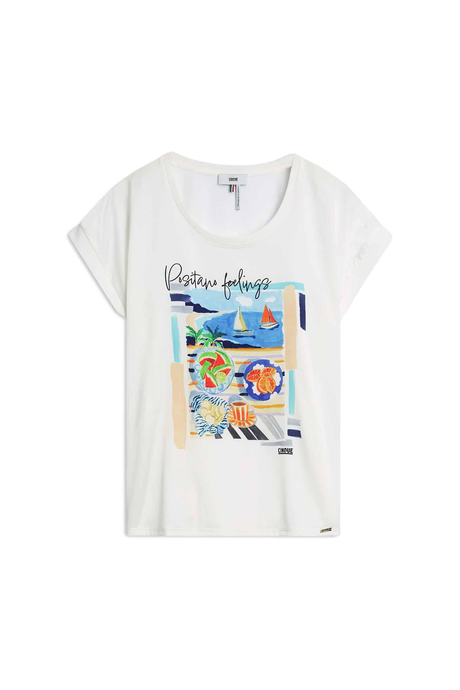 T-Shirt mit Print - 02-weiSS - Weiß