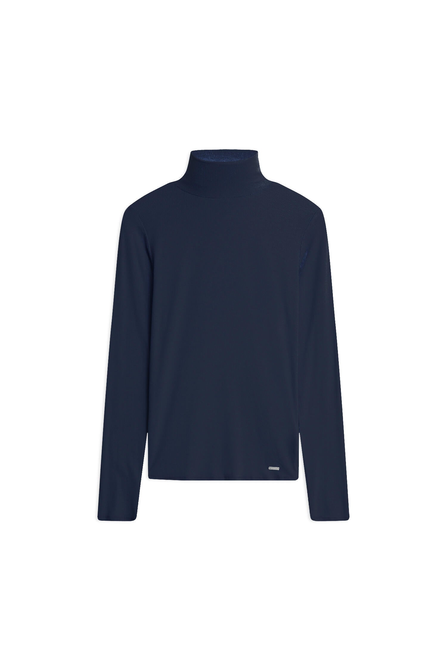 Jersey Longsleeve mit Turtleneck - 69-dunkelblau - Blau
