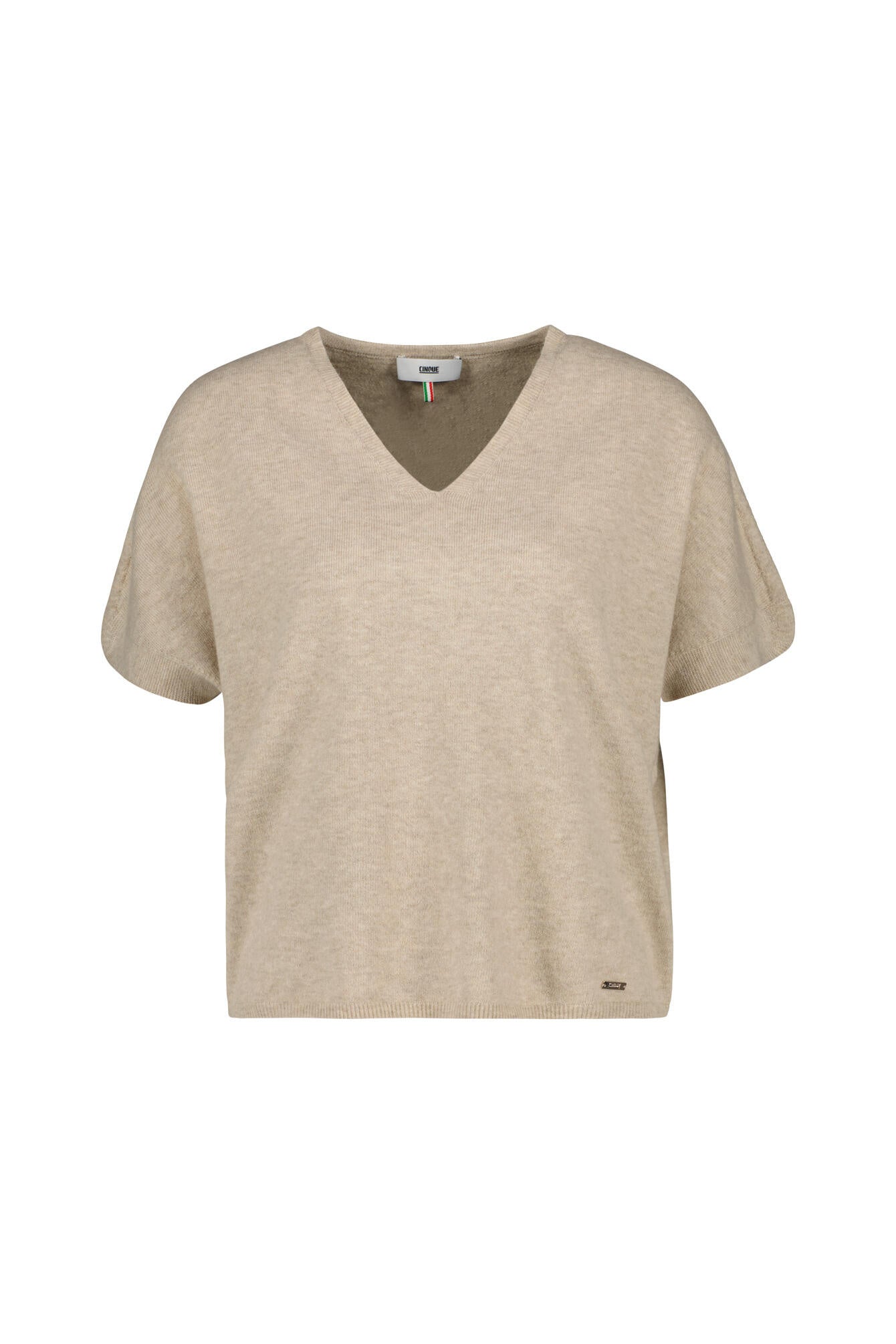 Strick-T-Shirt CIOLARA aus Baumwollmix - 12-hellbeige - Beige