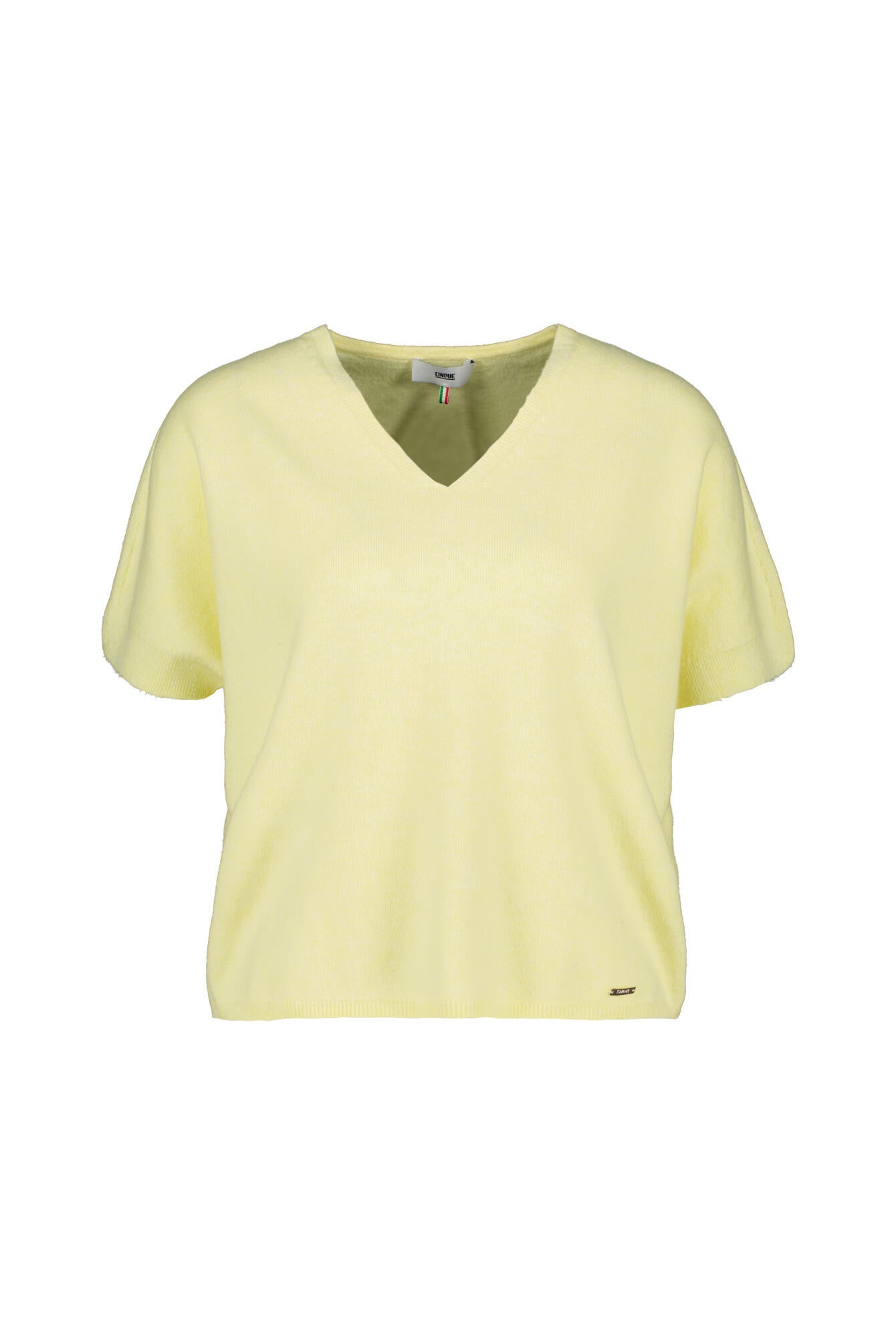 Strick-T-Shirt CIOLARA aus Baumwollmix - 30-hellgelb - Gelb