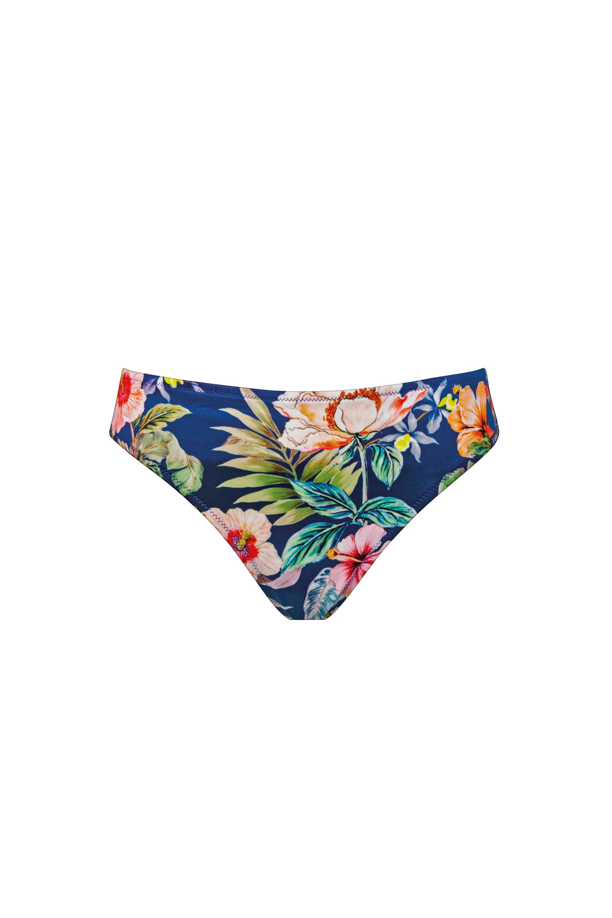 Bikini Slip - 772-HIBISCUS- INDIGO - Blau